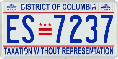 DC license plate ES7237