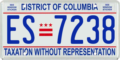 DC license plate ES7238