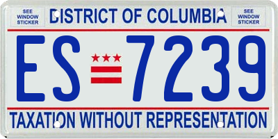 DC license plate ES7239