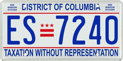 DC license plate ES7240