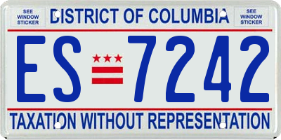 DC license plate ES7242