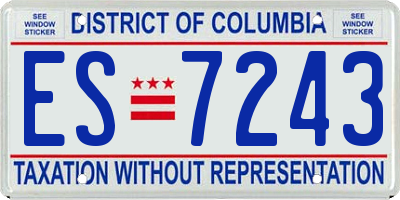 DC license plate ES7243