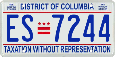 DC license plate ES7244