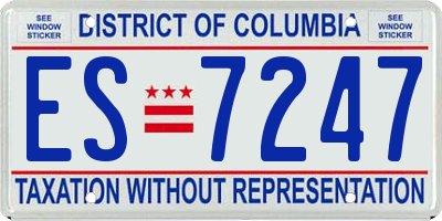 DC license plate ES7247
