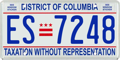 DC license plate ES7248