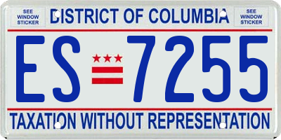 DC license plate ES7255