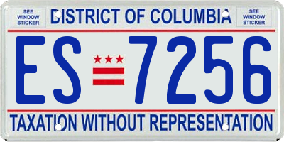 DC license plate ES7256