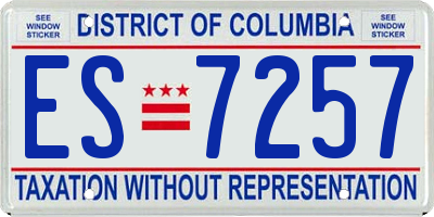 DC license plate ES7257