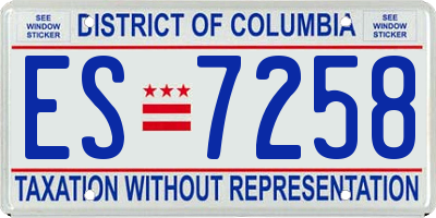 DC license plate ES7258