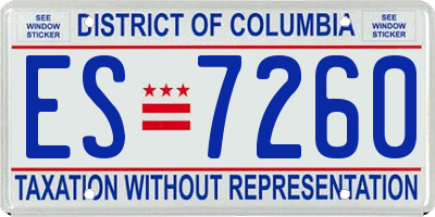 DC license plate ES7260