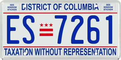 DC license plate ES7261