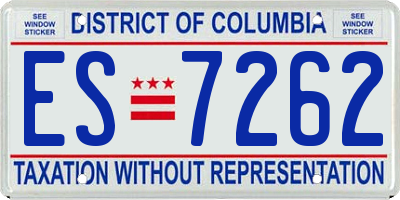 DC license plate ES7262