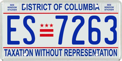 DC license plate ES7263