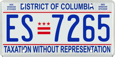 DC license plate ES7265