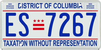 DC license plate ES7267