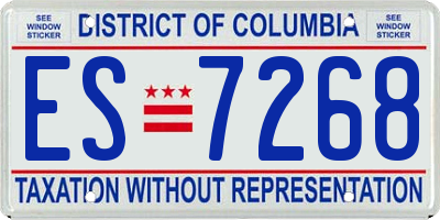 DC license plate ES7268