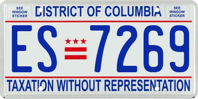 DC license plate ES7269