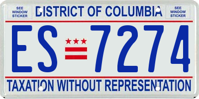 DC license plate ES7274