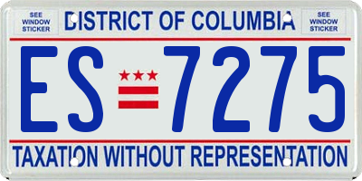 DC license plate ES7275