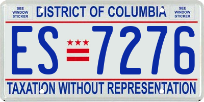 DC license plate ES7276