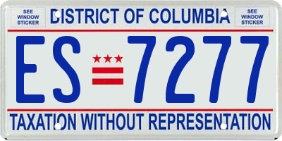 DC license plate ES7277