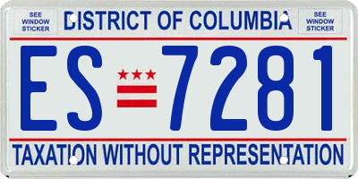 DC license plate ES7281