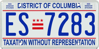 DC license plate ES7283
