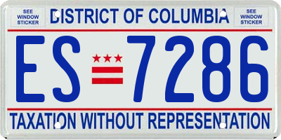 DC license plate ES7286