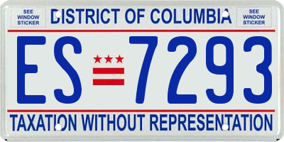 DC license plate ES7293