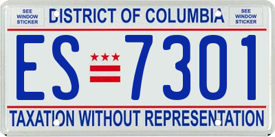 DC license plate ES7301