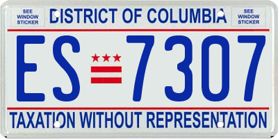 DC license plate ES7307