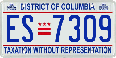 DC license plate ES7309