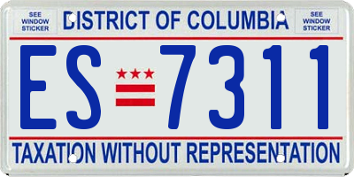 DC license plate ES7311