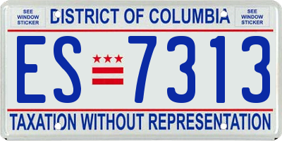 DC license plate ES7313