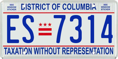 DC license plate ES7314