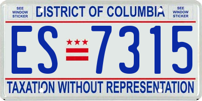 DC license plate ES7315
