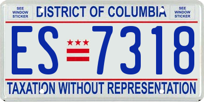 DC license plate ES7318