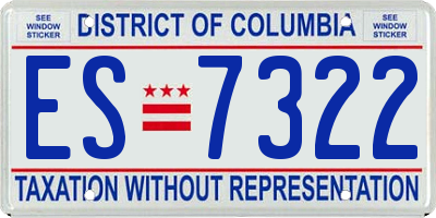 DC license plate ES7322