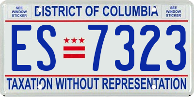 DC license plate ES7323