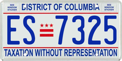 DC license plate ES7325