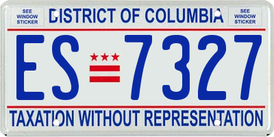 DC license plate ES7327