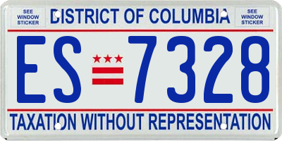 DC license plate ES7328