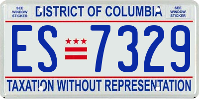 DC license plate ES7329
