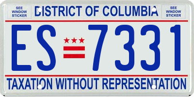 DC license plate ES7331