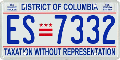 DC license plate ES7332