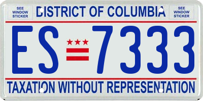 DC license plate ES7333