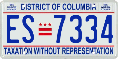 DC license plate ES7334