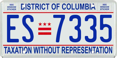 DC license plate ES7335
