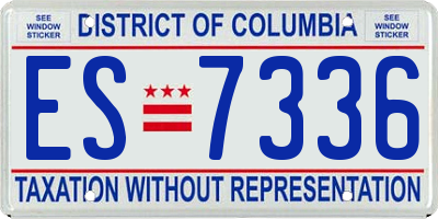 DC license plate ES7336
