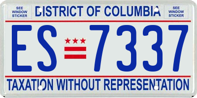 DC license plate ES7337